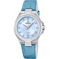 Festina Quarzuhr »Mademoiselle«, Armbanduhr, Damenuhr, Lederarmband, analog, Tag, Zirkonia