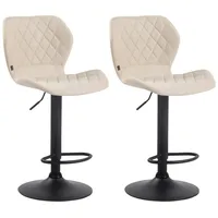 CLP 2er Set Barhocker Cork Stoff creme/schwarz