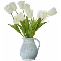 Loberon Deko-Blume 6er Set Lamarr, handbemalt, täuschend echte Tulpen-Optik,