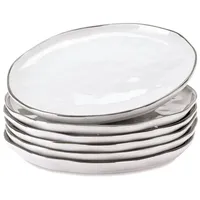 Loberon Teller 6er Set Biarré, reizvoll unebene Gestaltung, glänzend
