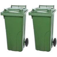 Proregal 2-Rad-Mülltonne MGB HDPE-Kunststoff 120 Liter Grün