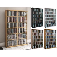 VCM CD Regal Holz CD Schrank mit ESG-Sicherheitsglastüren für