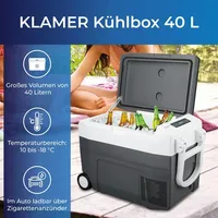 Klamer Kühlbox XXL, elektrische Kühlbox 40L mit Kompressor, 2