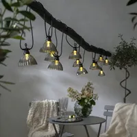 StarTrading LED Lichterkette LAMPENSCHIRM 12 warmweiße LED L: 4,95m
