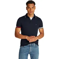 Tommy Hilfiger Flag Cuff Slim Fit Kurzarm-poloshirt Desert Sky