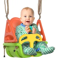 Outsunny 3-in-1 Babyschaukel, Kinderschaukel mit verstellbarem Seil,