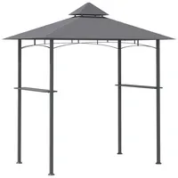 Outsunny Grillpavillon Stahl Eisen, 180g/m2 Polyester