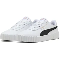 Puma Carina 3.0 Leder Sneaker Damen 03 white/black/gold 39