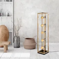 Opviq Opviq, Kafes 13745 - Gold, Stehlampe, METALLKÖRPER, Gold,