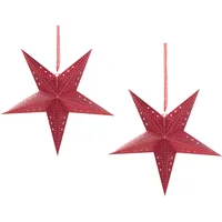 Beliani Wanddekoration 2er Set Stern MOTTI Papier 45 cm