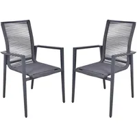 Garden Pleasure Gartenstühle mit Armlehnen SILEA anthrazit, Metall, 2