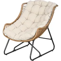 Outsunny Gartensessel khaki Stahl B/H/L: ca. 75x90x101 cm -