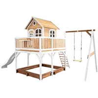 Axi Ambia Garden Spielturm, Braun, Weiß, Holz, Kunststoff, 541x291x277