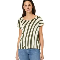 Zero Satinshirt mit Print Patch KhakiCream,38 | 38