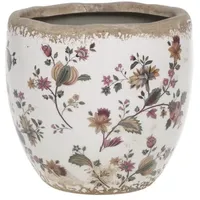 Chic Antique Nancy Blumentopf mit Blumenmotiv, H13/D15 cm