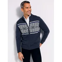 Sieh an! Strickjacke in marine-steingrau-meliert | Gr.: 50