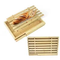 Hausleben Bambus-Brotschneidebrett mit Krümelfach & Messer – Perfekte Schneideunterlage