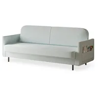E-meubles Möblo Schlafsofa Hellblau, Holzwerkstoff, 3-Sitzer, 221x87x84 cm, Wohnzimmer
