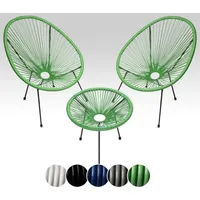 Sunnypillow 2er Set Acapulco Gartenstühle mit Tisch | Loungesessel
