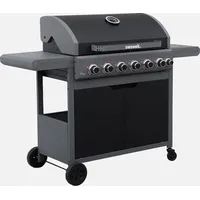 Sweeek - Gasgrill 6 Brenner + 1 Seitenbrenner Schwarz