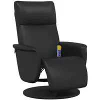 VidaXL Massagesessel mit Fußteil Schwarz Kunstleder