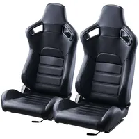 Vevor 2 Rennsitz Rennstuhl PVC-Leder Q235B Schieber Cockpit Schwarz