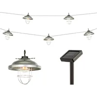 Lumineo LED Solar Lichterkette Industrieleuchten 2,5m Metall Warmweiß
