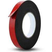 Intirilife Doppelseitiges Schaumklebeband Schwarz - Größe: 15mmx30m - Montageklebeband