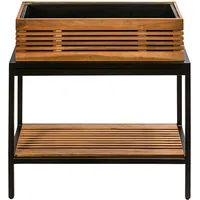 Dehner Premium Balkonhochbeet New York, Braun, Schwarz