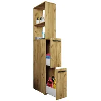 VCM Badezimmerschrank Badmöbel Nischenschrank Raumteiler mit zwei Schubladen Hochschrank