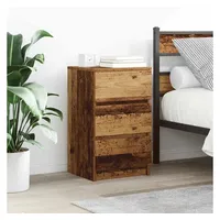 VidaXL Nachttische mit 3 Schubladen 2 Stk. Altholz-Optik 39x35x65