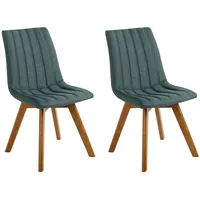 Beliani Esszimmerstuhl Calgary Polsterbezug dunkelgrün 2er Set