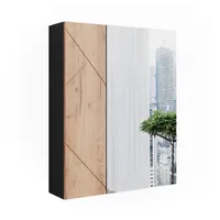 Vicco Badspiegelschrank Irma Anthrazit/Goldkraft Eiche 60 x 75 cm