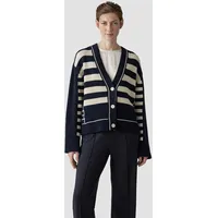 LeComte Strickjacke "LeComte Strickjacke mit Perlfang-Strickart und Streifenmuster", Damen,