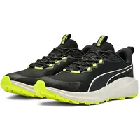 Puma Skyrocket LITE Trail Straßen-Laufschuh, Black-Feather Gray-Yellow ALERT, 43