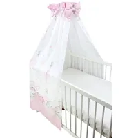 TupTam Babybett Himmel mit Schleifchen, Farbe: Mond mit Elefant/Rosa,
