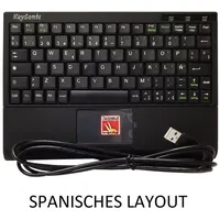 KeySonic Tastatur, Super-Mini, Smart-Touchpad, USB, schwarz, Spanisch (ACK-3410 (ESP))