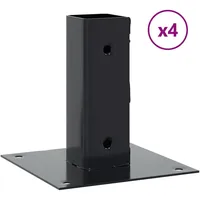 VidaXL Pfostenträger Quadrat 4 Stk. 51x51 mm Pulverbeschichteter Stahl