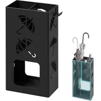 Woltu Schirmständer, Anthrazit, Metall, 25x49x15 cm, Garderobe, Schirmständer