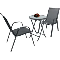 VCM Gartentisch | Balkontisch, 3-tlg Balkonset Gartenmöbel Set Sonlas