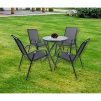 VCM 5-tlg Gartenmöbel Set Sitzgruppe Essgruppe 1xTisch, 4x Stühle