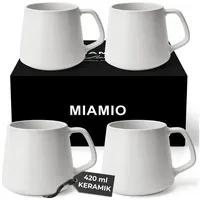 MiaMio Kaffeetasse 0,42 l Weiß 4 St.