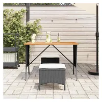 VidaXL Gartentisch mit Akazienholzplatte 105x75x72 cm Poly Rattan