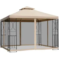 Outsunny Pavillon Metall, 180g/m2-Polyester
