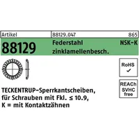 Teckentrup Sperrkantscheibe R 88129 NSK-K 12 Federstahl zinklamellenb. 500St.