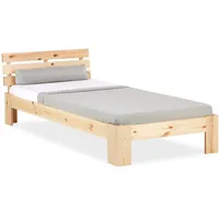 Homestyle4u Holzbett 90 x 200 cm mit Lattenrost in