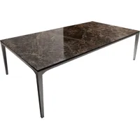 DeLife Couchtisch Levente Keramik Laminam®Emperador Extra Lucidato Dunkelbraun Gestell