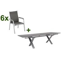 Kettler BasicPlus Garten-Essgruppe, silber / anthrazit, Alu / HPL