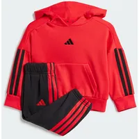 Adidas Unisex Baby ESSENTIALS HOODED JOGGER, Pure Ruby/Black/Black, 6-9