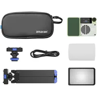 AMARAN Ace 25x Green Kit Bi-Color LED Kameraleuchte+Grid+Mini-Stativ+Tasche